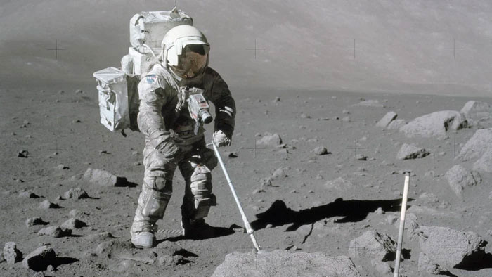 Hình ảnh phi hành gia Harrison Schmitt đặt chân lên Mặt trăng vào ngày 12/12/1972.