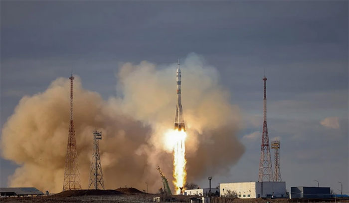Tàu vũ trụ Soyuz MS-25 của Nga được phóng từ sân bay vũ trụ Baikonur ở Kazakhstan