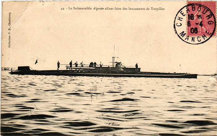tau-ngam-aigrette Tàu ngầm Aigrette của Pháp được hạ thủy năm Giáp Thìn