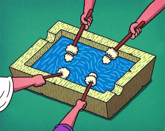 Dùng chung dụng cụ chùi sau khi đi vệ sinh