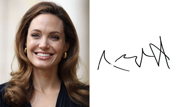 Chữ ký đơn giản của Angelina Jolie.
