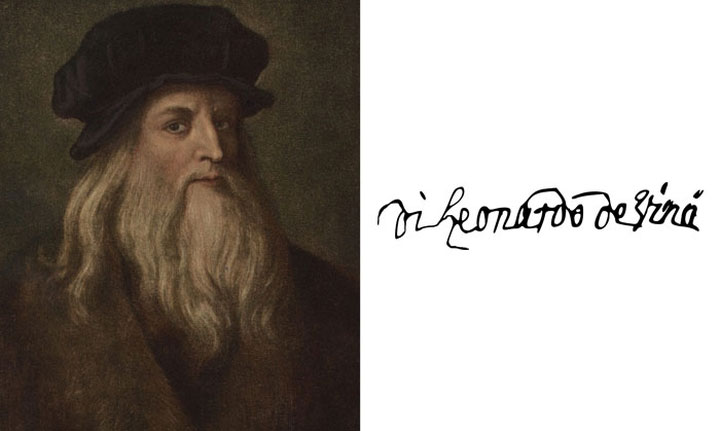 Chữ ký của Leonardo Da Vinci.