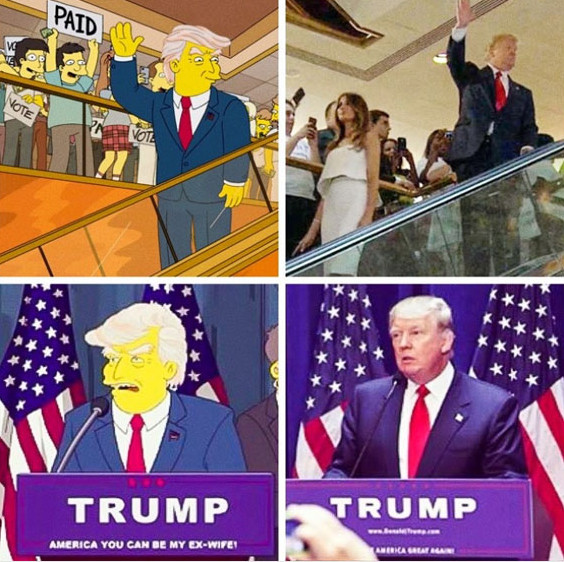 Một dự đoán chiến thắng trong cuộc bầu cử thổng thống của Donald Trump trong The Simpsons
