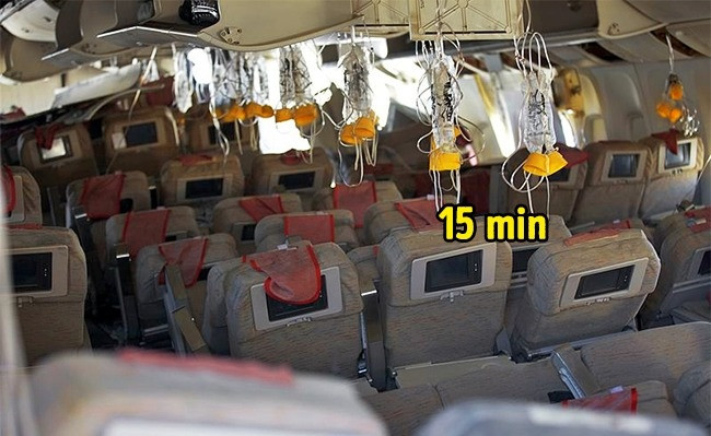 mat-na-oxy 15 phút là đủ để phi công hạ độ cao máy bay đến nơi có áp suất tốt hơn để bạn có thể thở được bình thường.