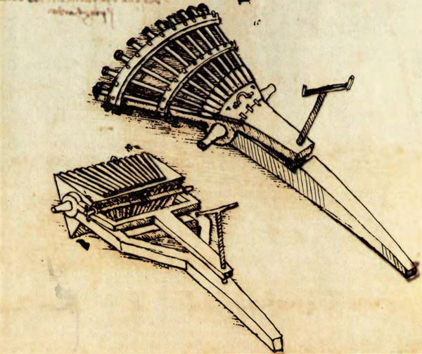 Súng máy 5 thiết kế vượt thời gian của Leonardo da Vinci